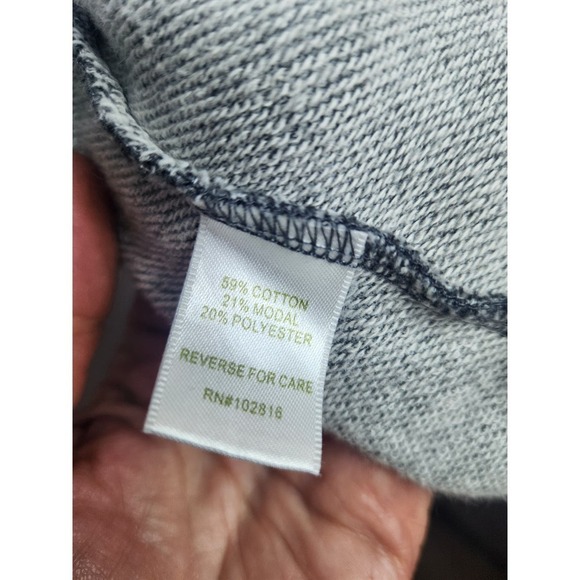 Garnet Hill Womens Open Front Cardigan Sz L Gray 3/4Cuffed Sleeve Front Pockets - Picture 6 of 8